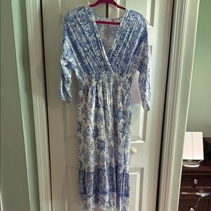 Petal & Pup Blue and White Floral Dress